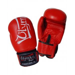 Πυγμαχικά Γάντια Olympus Fighting ΙΙI Δερμάτινα - Κόκκινο