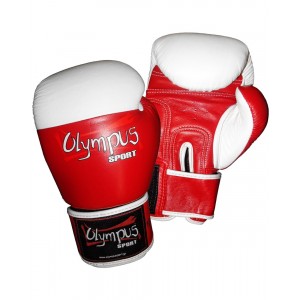 Πυγμαχικά Γάντια Olympus by RAJA ΑΓΩΝΙΣΤΙΚΑ Γνήσιο Δέρμα Velcro - Κόκκινο / Άσπρο