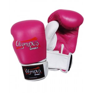 Πυγμαχικά Γάντια Olympus by RAJA Γνήσιο Δέρμα Δίχρωμο - Ροζ / Άσπρο