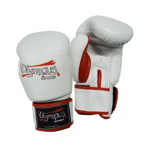 Πυγμαχικά Γάντια Olympus by RAJA Γνήσιο Δέρμα Δίχρωμο - Άσπρο / Κόκκινο