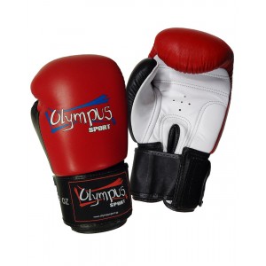 Πυγμαχικά Γάντια Olympus by RAJA Γνήσιο Δέρμα Τρίχρωμο - Κόκκινο / Μαύρο / Άσπρο