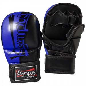 MMA Γάντια Olympus Δίχρωμα Προστασία Αντίχειρα PU - Μπλε / Μαύρο