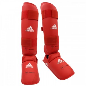 Karate Shin guard with Removable Instep Adidas WKF Approved – 661.35 - Κόκκινο