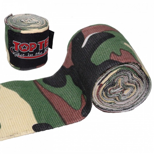 Μπαντάζ TOP TEN Ελαστικά BOXING BANDAGES Μπλε/Άσπρο Παραλλαγής - Πράσινο / Καφέ