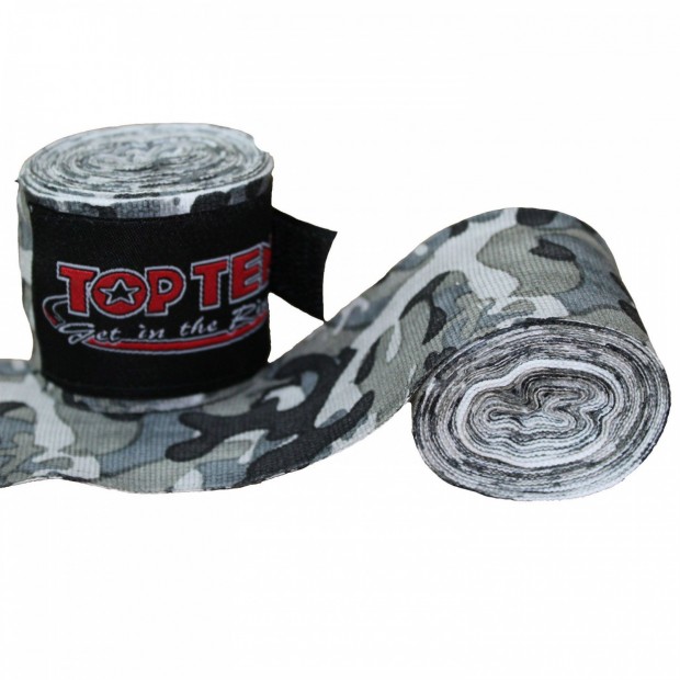 Μπαντάζ TOP TEN Ελαστικά BOXING BANDAGES Μπλε/Άσπρο Παραλλαγής - Πράσινο / Γκρι