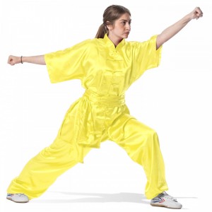 Wu-Shu Στολή Tai Chi Style Κοντό Μανίκι  - Κίτρινο