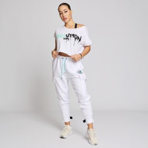 Short-sleeved blouse crop top Evolution Body White 2591WHITE