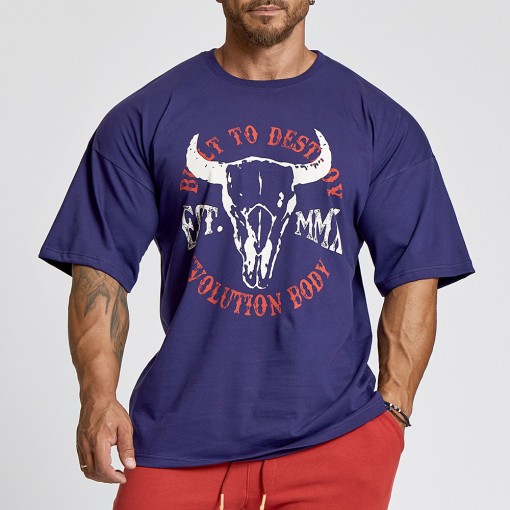 Short sleeve sweatshirt Evolution Body Blue Aura 2654BLUE-AURA