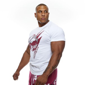 T-shirt Evolution Body Λευκό-Μπορντό 2462WHITE-BORDO