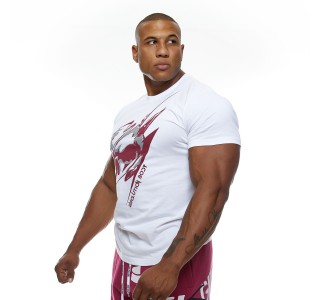 T-shirt Evolution Body Λευκό-Μπορντό 2462WHITE-BORDO