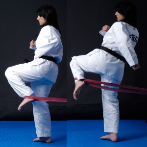 Rubber Band Flat for Power-Kick Training