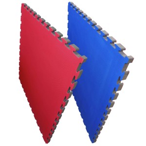 Στρώμα Τατάμι Παζλ από EVA αφρολέξ Διπλής Όψης 100x100x3cm - Μπλε / Κόκκινο