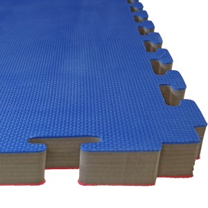 Στρώμα Τατάμι Παζλ από EVA αφρολέξ Διπλής Όψης 100x100x3cm - Μπλε / Κόκκινο