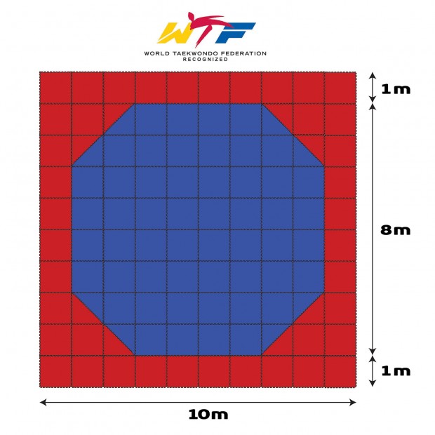 Στρώμα Τατάμι Παζλ ΑΦΡΟΛΕΞ JY 50Ο ΣΚΛΗΡΟ 100x100x2.5cm - Μπλε / Κόκκινο