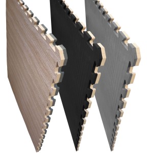 Στρώμα Τατάμι Παζλ Αφρολέξ JY Ξύλινο Προφίλ x2,5cm - Ξύλινο Προφίλ / Μαύρο