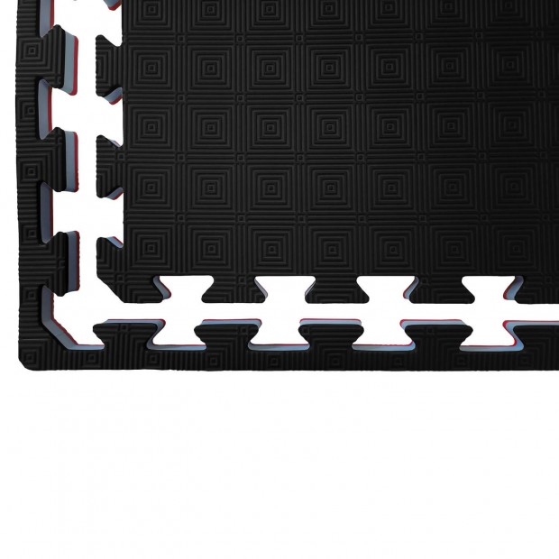 Στρώμα Τατάμι Παζλ Αφρολέξ JY 100x100x2,5cm - Τετραγωνάκια Μοτίβο - Μαύρο / Κίτρινο