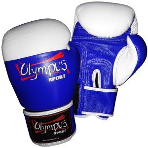 Πυγμαχικά Γάντια Olympus by RAJA ΑΓΩΝΙΣΤΙΚΑ Γνήσιο Δέρμα Velcro - Μπλε / Άσπρο