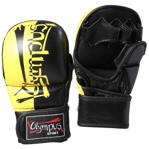 MMA Γάντια Olympus Δίχρωμα Προστασία Αντίχειρα PU - Κίτρινο / Μαύρο