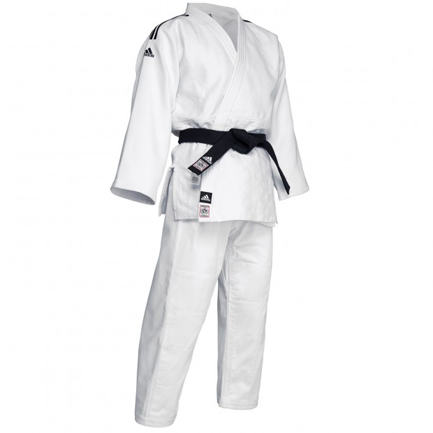 Στολή Τζούντο adidas J-IJF CHAMPION III ΣΤΕΝΗ ΓΡΑΜΜΗ Λευκή - Εγκεκριμένη