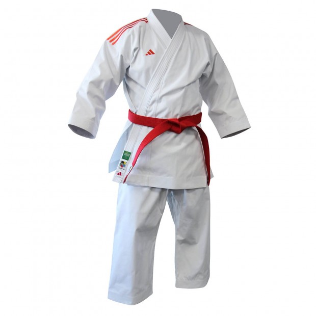 Karate Στολή adidas SHORI KATA GREEN K999 - Άσπρο / Κόκκινο