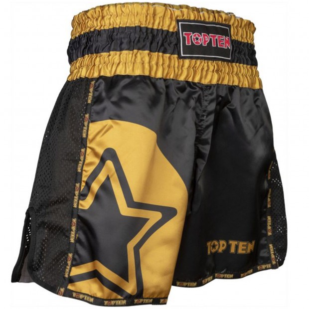 Thaiboxing Σορτσάκι TOP TEN STAR - Άσπρο / Χρυσαφί