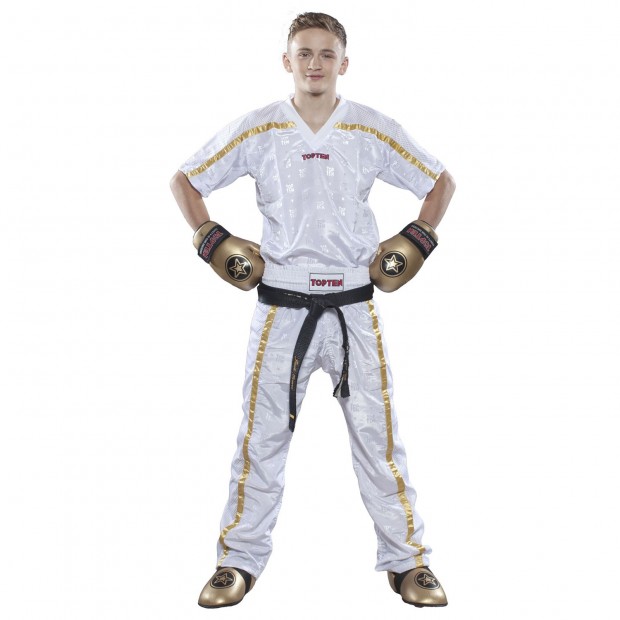 Παντελόνι Kickboxing TOP TEN MESH με Ρίγα - Μπλε / Άσπρο / Μαύρο