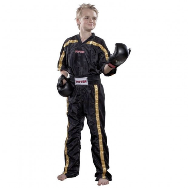 Μπλουζάκι Kickboxing TOP TEN V-Λαιμοκόψη Διχτυωτό  - Μαύρο / Κίτρινο