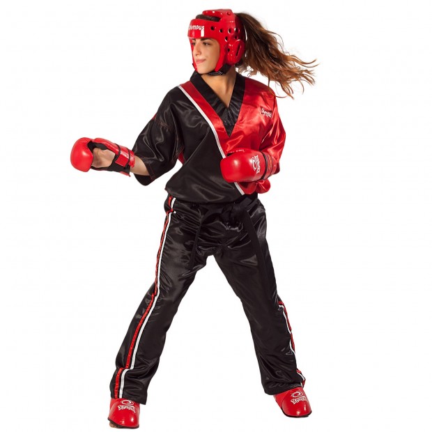 Στολή Kick Boxing Team Olympus Μαύρο/Κόκκινο