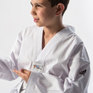 Taekwondo Στολή adidas ADI-START Άσπρο Ρεβέρ Πολυεστέρα – adiTS01
