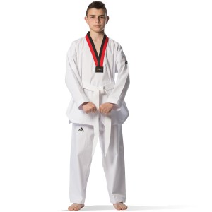 Taekwondo Στολή adidas ADI-START Μαύρο/Κόκκινο Ρεβέρ – adiTS01