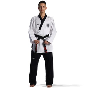 Taekwondo Στολή adidas POOMSAE Για Άνδρες – Άσπρο/Σκούρο Μπλε - ADITPAM01