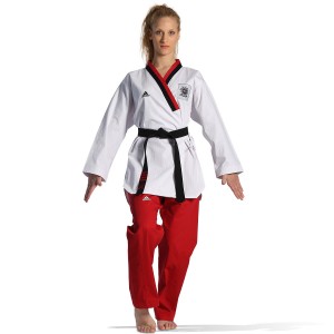 Taekwondo Στολή adidas POOMSAE Για Κορίτσια – Άσπρο/Κόκκινο - ADITPYF01