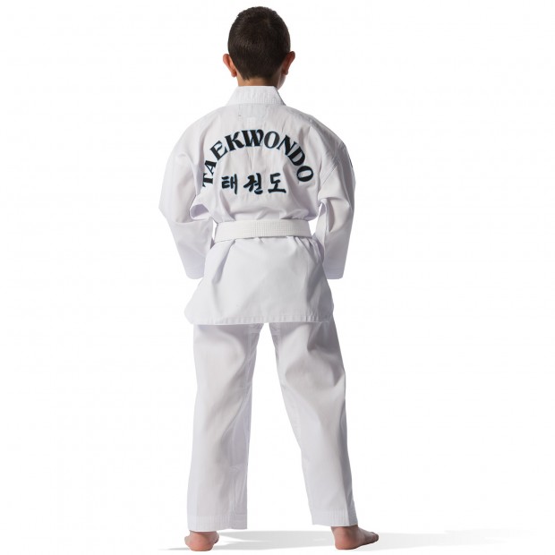 Taekwondo Στολή Olympus CLUB Ριγωτή Άσπρο Ρεβέρ