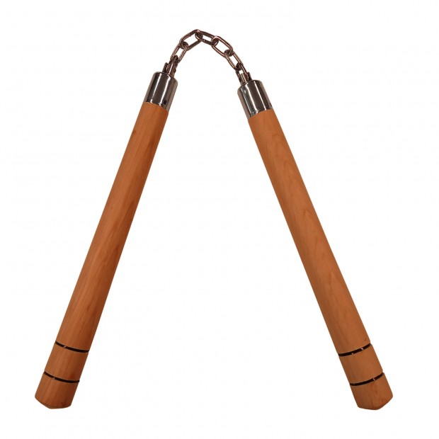 Nunchaku - Ξύλινο 2 Μαύρες Λωρίδες