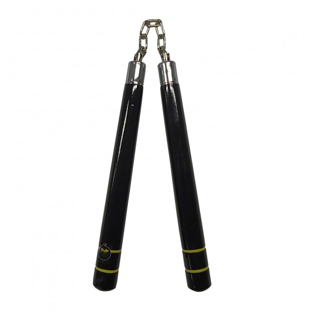 Nunchaku - Μαύρο με Κίτρινες Ρίγες